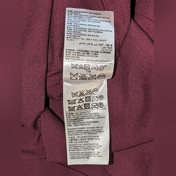 Banana Republic Fit Flare Midi Dress Cap Sleeve Womens 8 Wine Holiday Party Chic - Picture 8 of 9